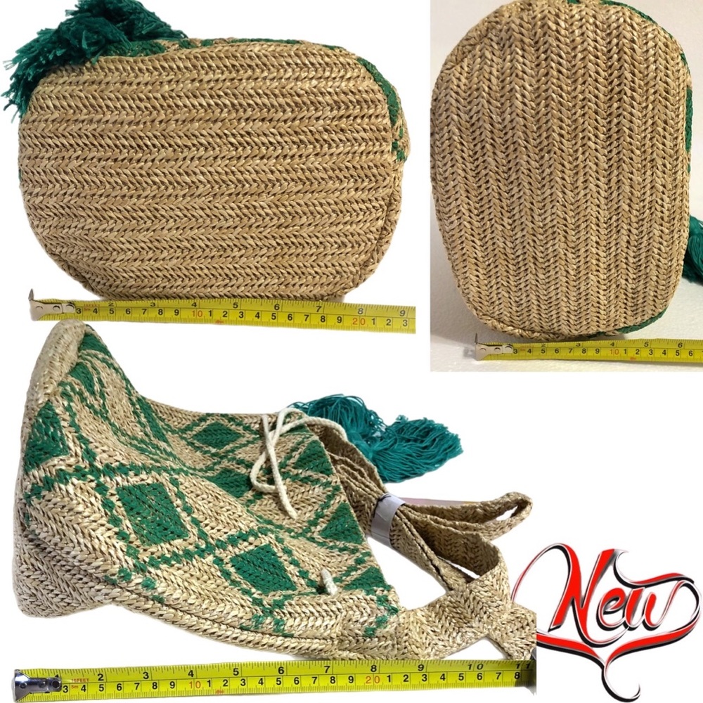🆕 MOST WANTED USA Straw Drawstring Crossbody bag 719 - Picture 13 of 15